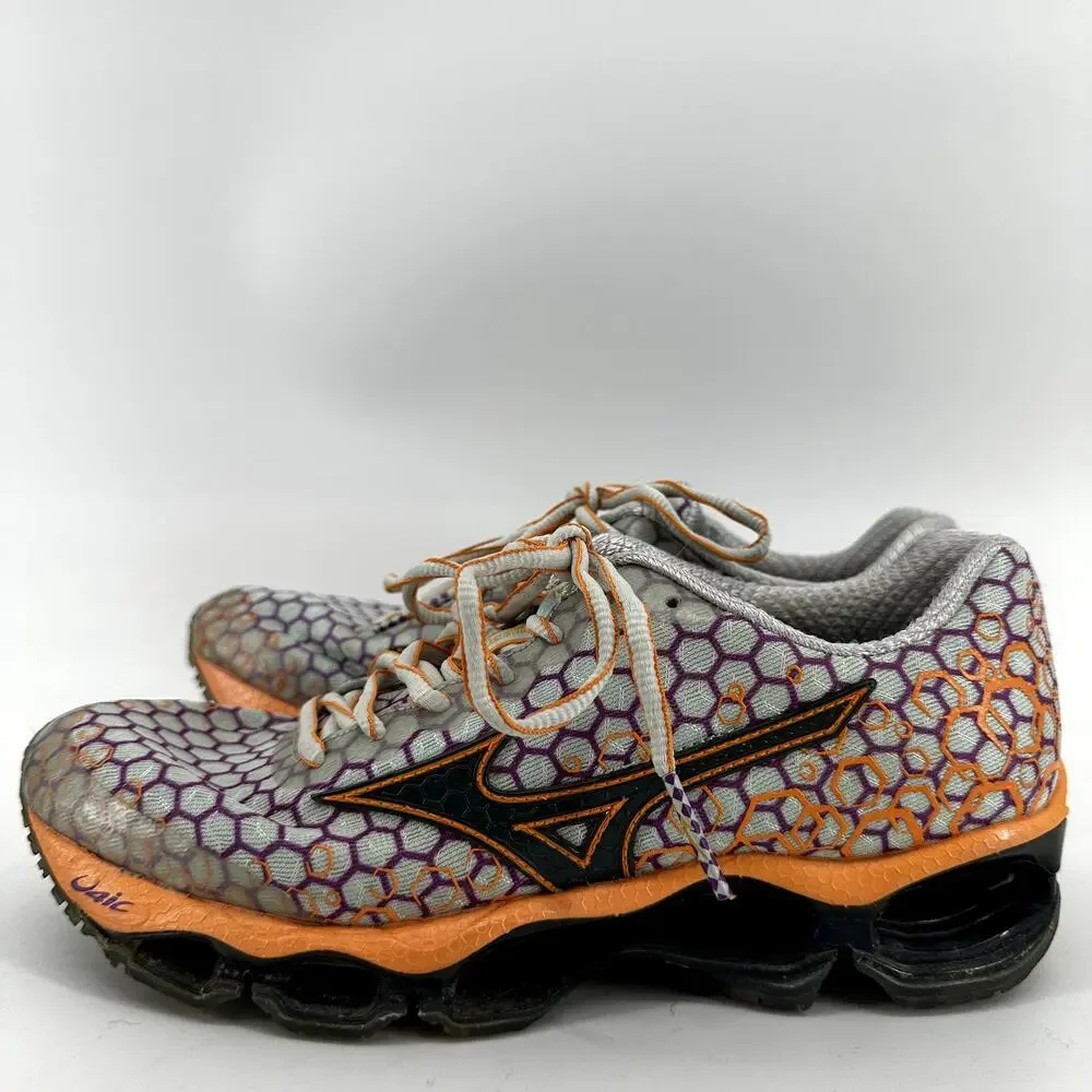 Mizuno Wave Prophecy 3 Running Shoe Sneakers Lace Up Hexagon Orange Purple 7 - Picture 4 of 7